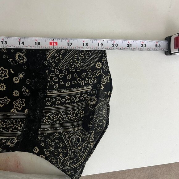 vintage 90s black paisley plus size boho whimsygoth grunge button up over shirt - Picture 6 of 8